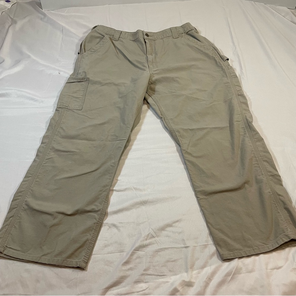 Carhartt Mens B151-TAN‎ Loose Fit Canvas Work Dungaree Pants Tan 38x30